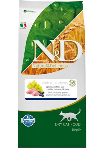 N-D Tahılsız Kuzu Etli Yaban Mersinli Kedi Maması 10 kg