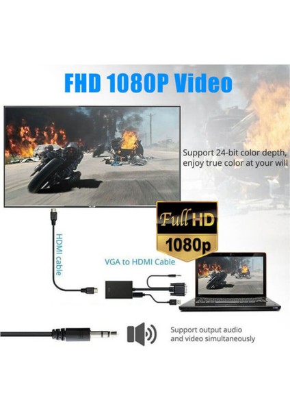 Ses Destekli VGA To HDMI Kablo modelleri