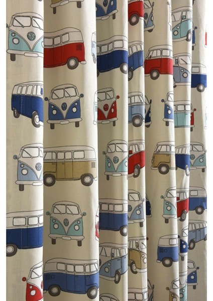 Pamuklu Baskılı Doğal Keten Fon Perde 140 En Büzgülü Ekstraforlu Kuşaklı Arabalı Çocuk Odası Perde fırsatları