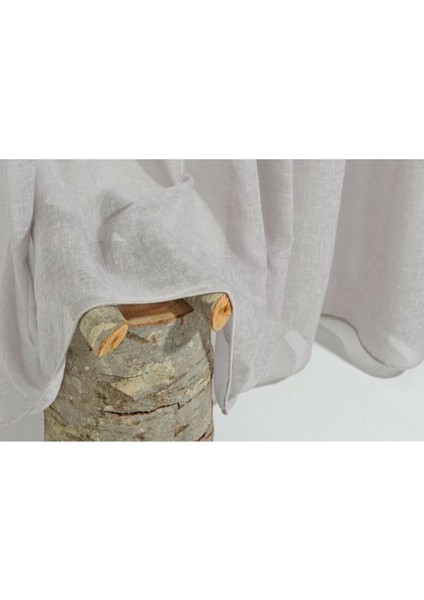 Naturel Keten Gri Renk Kalın Doku 1/2,5 Pileli Tül Perde Her Odaya Uygun fırsatları