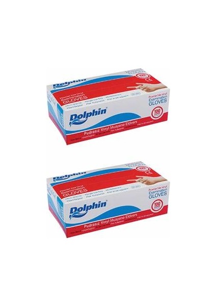 Pudrasız Vinil Eldiven 100'LÜ Orta Boy M Beden x 2 Paket