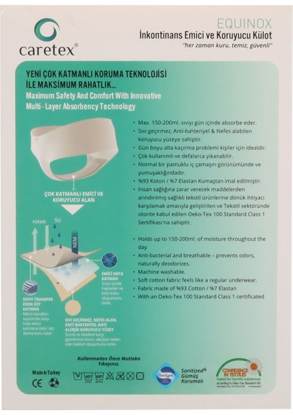 Equinox Erkek Inkontinans Külodu Yüksek Emici Max.150ml M modelleri