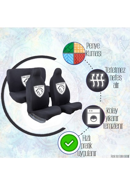 Peugeot 106 Penye Koltuk Kılıfı 4 Parça Set