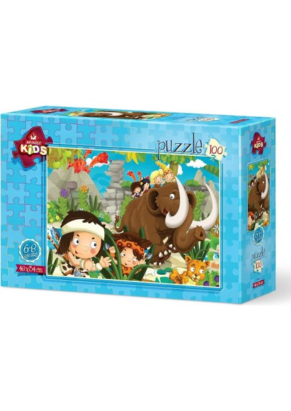 Art Çocuk Puzzle Mağara Çocukları 100 Parça Puzzle