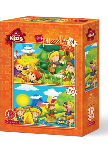 Art Çocuk Puzzle Sonbahar-Ilkbahar 24+35 Parça Puzzle