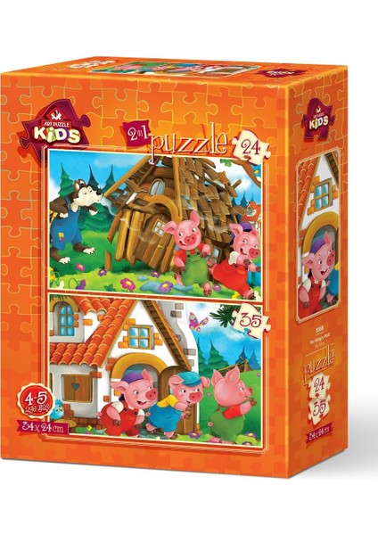 Art Çocuk Puzzle Aç Kurt 24+35 Parça Puzzle