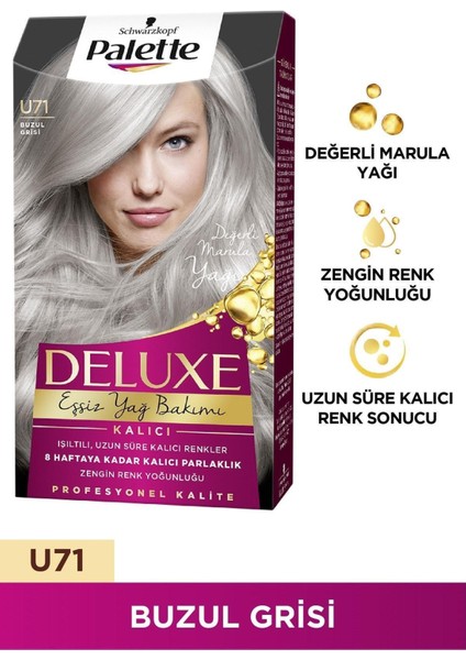 Deluxe Saç Boyası U71 Buzul Grisi 2li fiyatları
