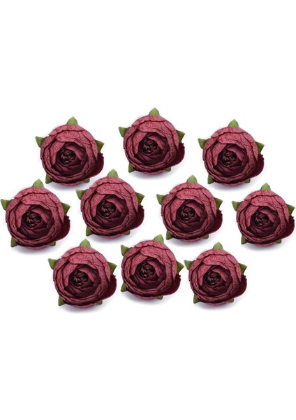 Yapay Çiçek Erengül Kafa 10LU Kelle Pastel Renkler Bordo