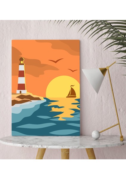 Bk Gift Deniz Feneri Tasarımlı Kanvas Tablo 30X50CM-2