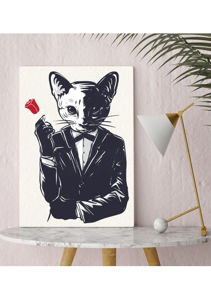Bk Gift Godfather Cat Tasarımlı Kanvas Tablo 30X50CM-1