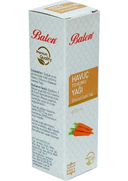 Havuç Tohumu Yağı 20 ml