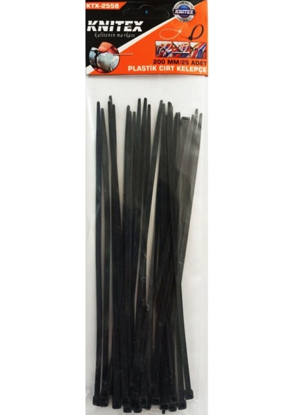 Cırt Kelepçe 3,6 x 200 mm Siyah 25'li