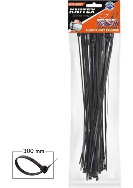 Cırt Kelepçe 3,6 x 300MM Siyah 25'li