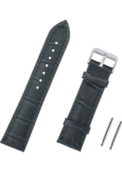 20MM Yeşil Kroko Hakiki Deri Saat Kordonu Kayış