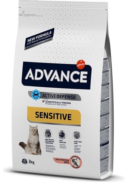 Melek Store  Advance Sensitive Somonlu Yetişkin Kedi Maması 3 kg