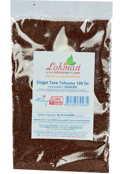Doğal Tere Tohumu 100 gr Paket fiyatları