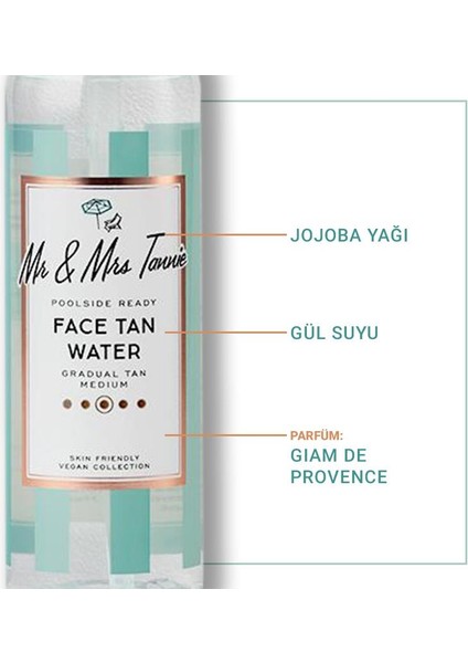 Mr & Mrs Tannie Bronzlaştırıcı Yüz Suyu 75ML