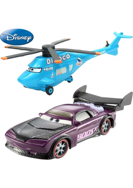 Cars Arabalar Helikopter Dinoco Chopper ve Boost Die-Cast Arabalar