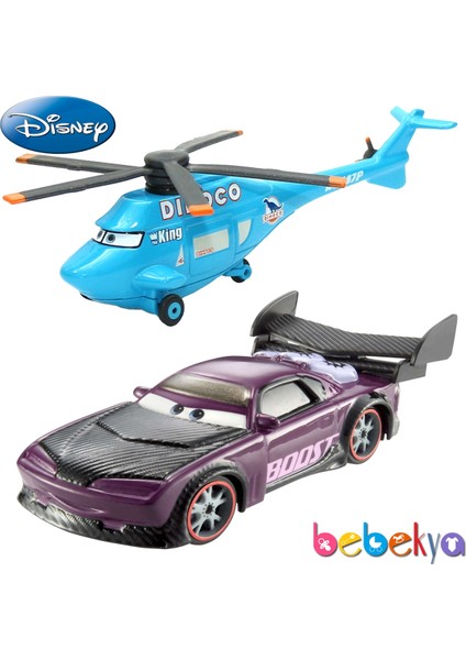 Cars Arabalar Helikopter Dinoco Chopper ve Boost Die-Cast Arabalar