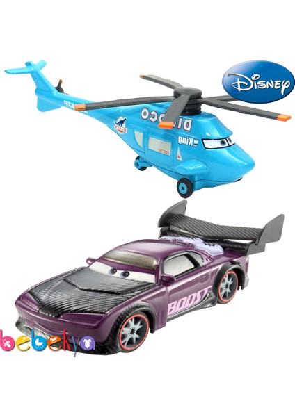 Cars Arabalar Helikopter Dinoco Chopper ve Boost Die-Cast Arabalar