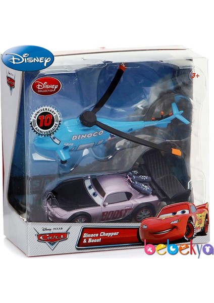 Cars Arabalar Helikopter Dinoco Chopper ve Boost Die-Cast Arabalar