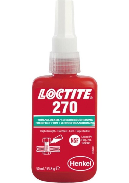 Loctite 270 Vida Sabitleyici Yüksek Mukavemetli 50 ml