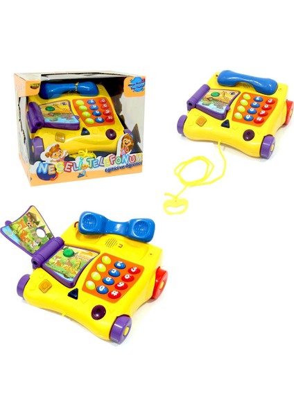 Tekerlekli ve Avizeli Telefon Işıklı ve Sesli Türkçe Eğitici