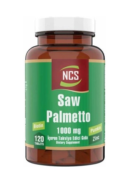 Saw Palmetto Complex Biotin Çinko 120 Tablets + Hap Kutusu