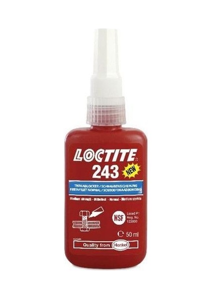 Loctite 243 Orta Mukavemetli Vida Sabitleyici 50 ml