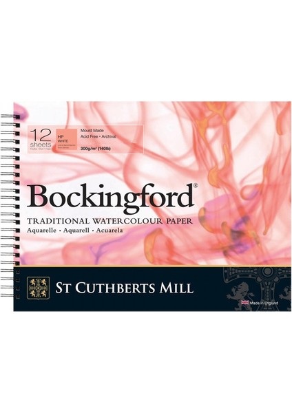 Bockingford Hot Press Spiralli Suluboya Blok A3 300 gr 12 Yaprak