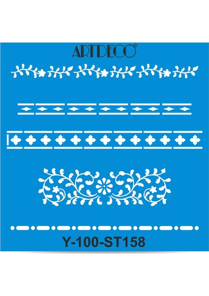 Stencil 30 x 30 cm Ince Bordür 158