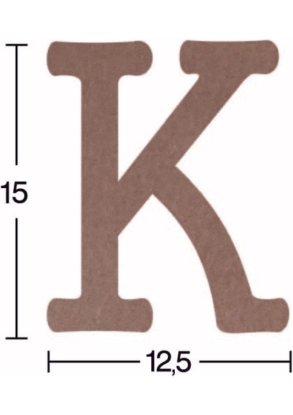Ahşap K Harfi 18MM H14