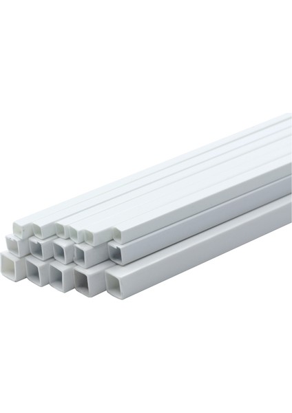 Plastik Beyaz Içi Boş Kare Çıta 3 x 3mm 50 cm 10'lu
