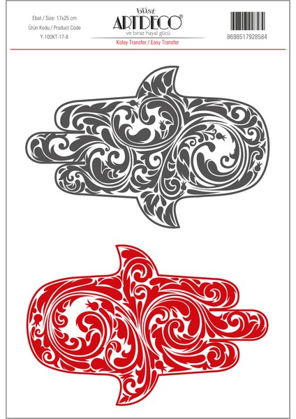 Kolay Transfer 17 x 25 cm Desen No:8