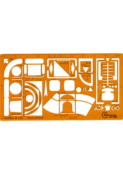 Mobilya Şablon Cetvel 1:20 Ölçek N:AF2020