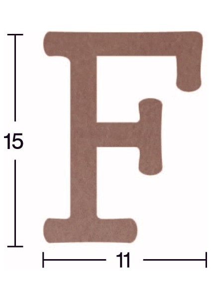 Ahşap F Harfi 18MM H07
