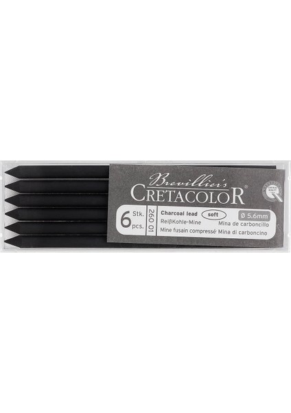 Portmin Uç Charcoal Soft 5,6mm 6'lı