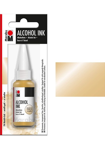 Alcohol Ink Alkol Bazlı Mürekkep 20 ml N:784 Metallic Gold fiyatları