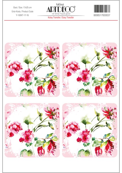 Kolay Transfer 17 x 25 cm Desen No:16