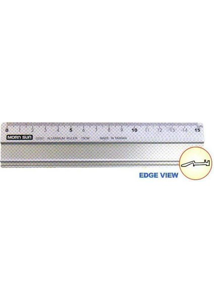 Aluminyum Cetvel Kaymaz Taban 15 cm