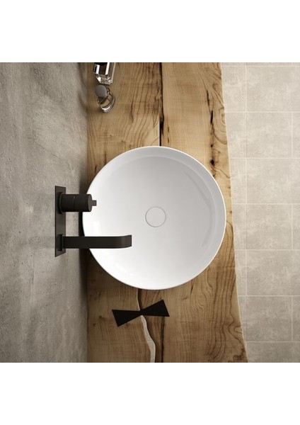 Siena 43 cm Tezgah Üstü Oval Lavabo Beyaz
