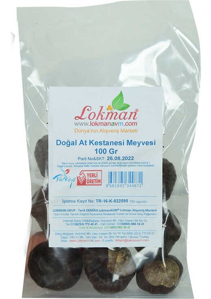 Melek Store  Doğal At Kestanesi Meyvesi 100 gr Paket