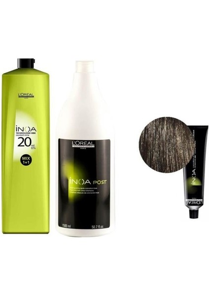 Loreal Professionnel Loreal Inoa Krem Oksidan 20 Vol. %6 1000 Ml+Post Boyalı Saç Şampuanı 1500 Ml+No:8 Saç Boyası