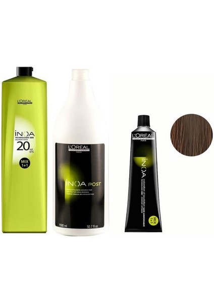 Loreal Professionnel Loreal Inoa Krem Oksidan 20 Vol. %6 1000 Ml+Post Boyalı Saç Şampuanı 1500 Ml+No:7 Saç Boyası