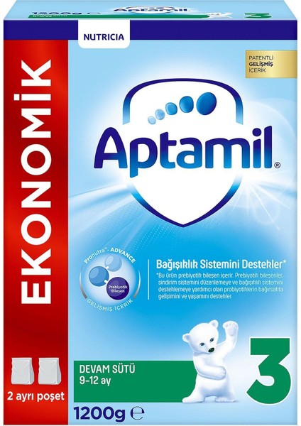 3 Bebek Devam Sütü 9-12 Ay 1200 gr