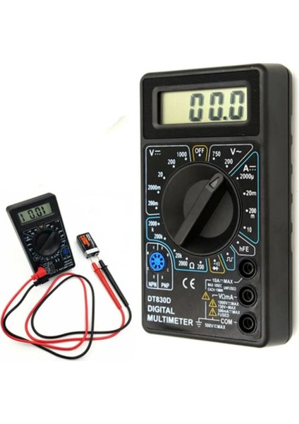 Dijital Avometre Multimetre Ölçü Aleti Akım Voltaj Direnç Ölçer