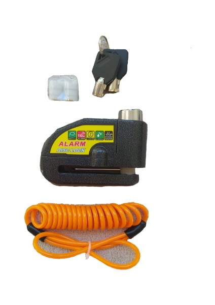 Alarmlı Disk Kilidi Siyah Renk Hatırlatma Kablosu Dahil
