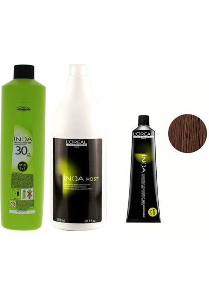 Loreal Professionnel Loreal Inoa Krem Oksidan 30 Vol. %9 1000 Ml+Post Boyalı Saç Şampuanı 1500 Ml+No:7,1 Saç Boyası