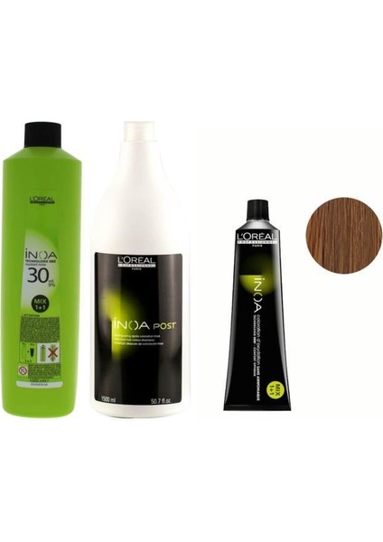 Loreal Professionnel Loreal Inoa Krem Oksidan 30 Vol. %9 1000 Ml+Post Boyalı Saç Şampuanı 1500 Ml+No:8,1 Saç Boyası