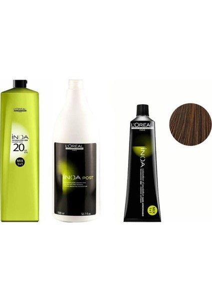 Loreal Professionnel Loreal Inoa Krem Oksidan 20 Vol. %6 1000 Ml+Post Boyalı Saç Şampuanı 1500 Ml+No:5,3 Saç Boyası